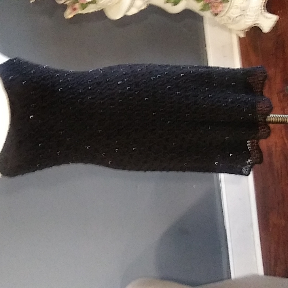 JS boutique black crochet evening dress size 8